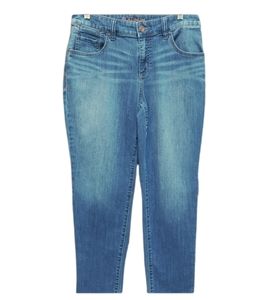 Chico's Platinum Straight Leg Jeans Dark Wash Denim Low Rise